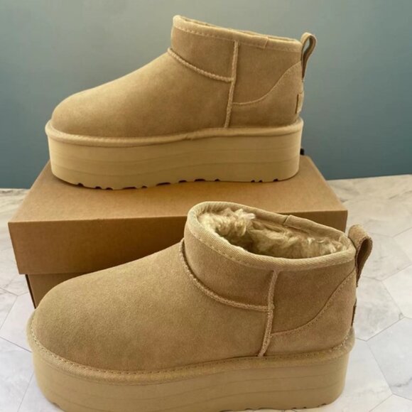 Ugg Classic Ultra Mini Platform Boots Driftwood - Picture 2 of 5